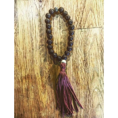 Malas budista 27 piedra de lava negra ॐ